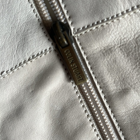 LIKE NEW  Colin Stuart Cream tall leather Boots with Buckle Detail. Size 7 - Picture 6 of 7